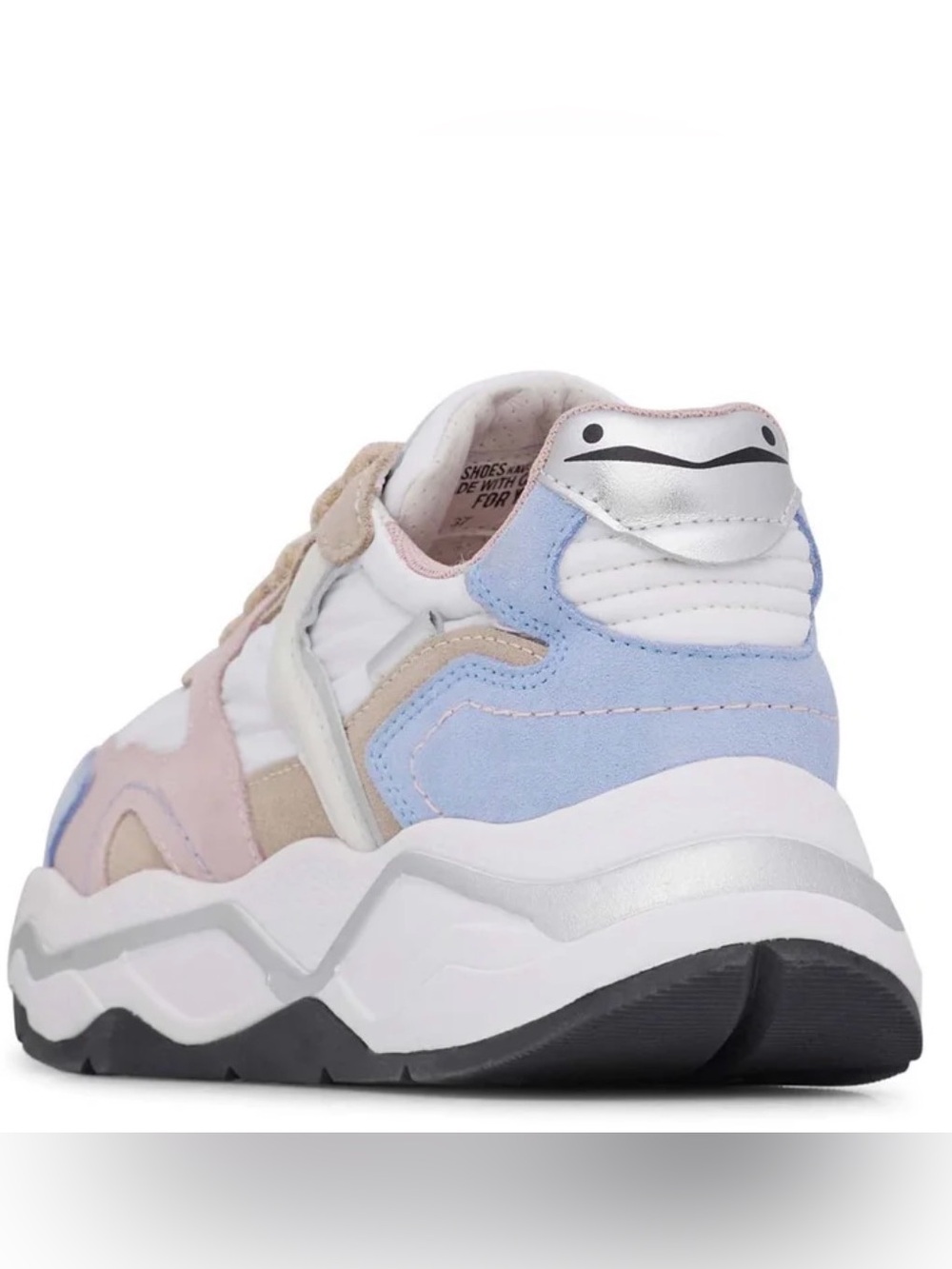 NWT VOILE BLANCHE CLUB119 Nylon and Suede Sneaker in Sky Blue- Pink- White - Picture 4 of 16